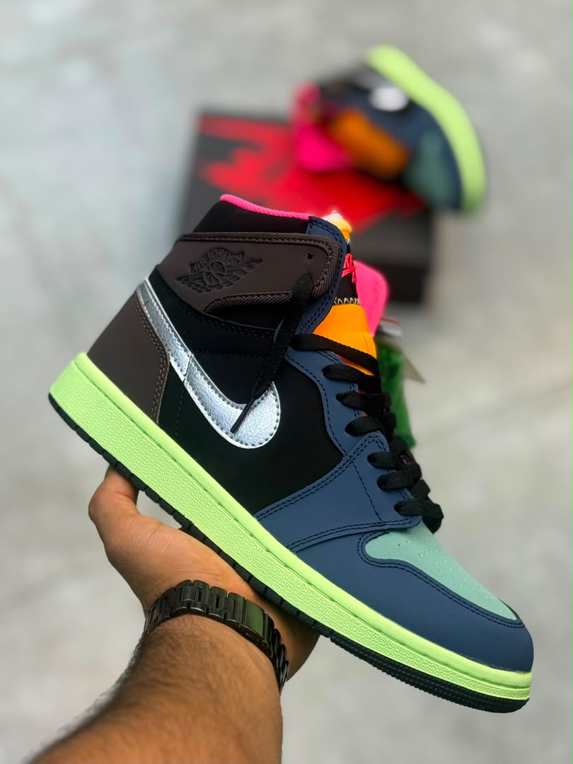 کتونی نایک ایر جردن 1 سبز سرمه ای || Air Jordan 1 Mid SE