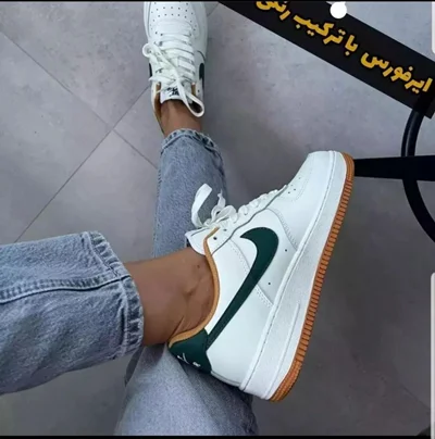 کتونی نایک ایرفورس وان سفید سبز | 1 Nike Air Force