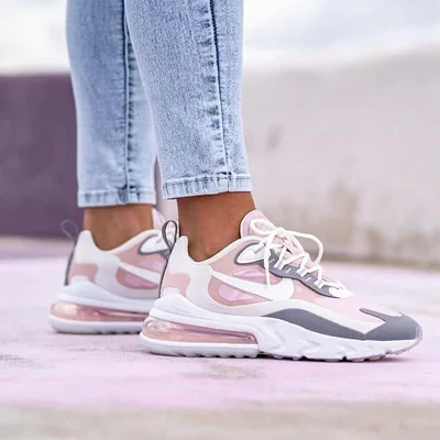 کتونی نایک ایر مکس 270 ری اکت طوسی صورتی | Nike air max 270 react