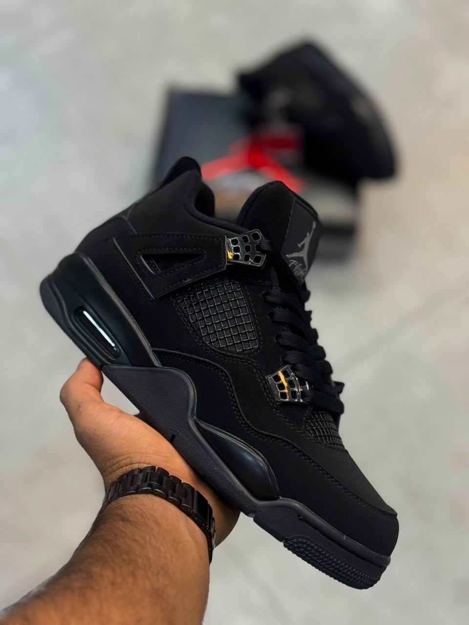 کتونی نایک ایر جردن 4 تمام مشکی | Nike Air Jordan 4