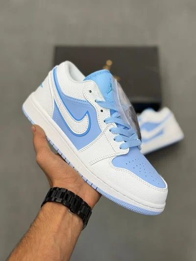 کتونی نایک ایر جردن 1 لو سفید آبی |  Nike Air Jordan 1 Low