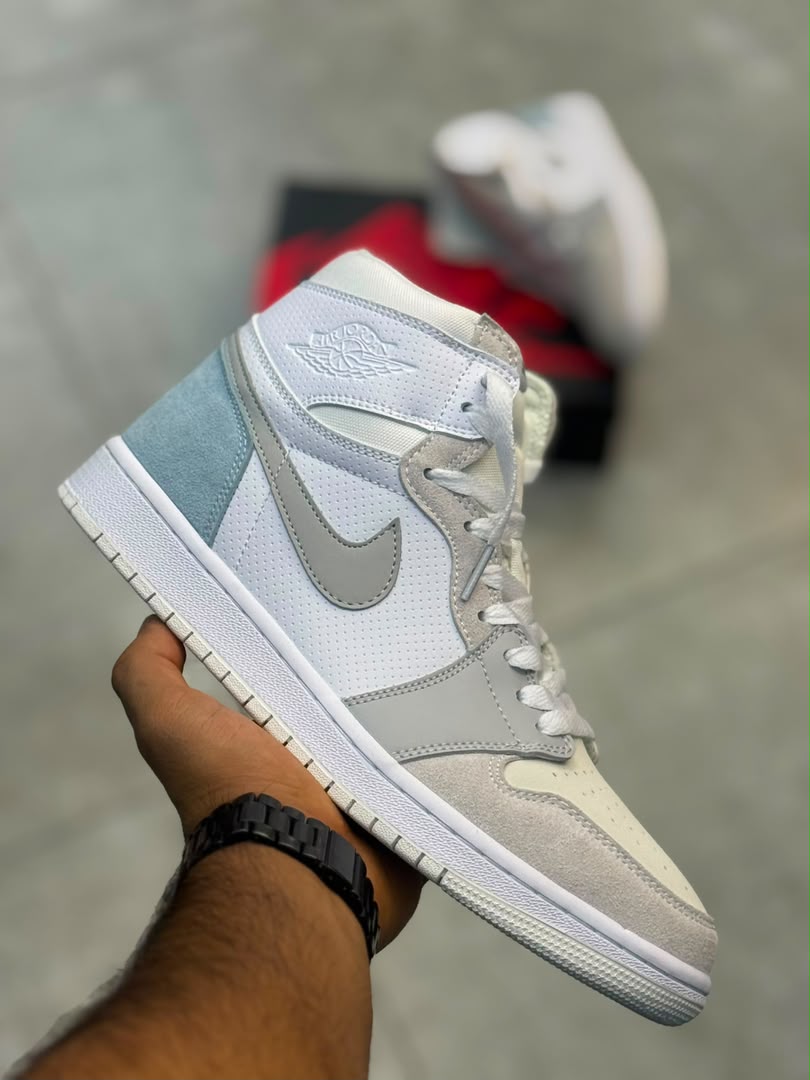 کتونی نایک ایر جردن 1 سفید طوسی || Air Jordan 1 Mid SE