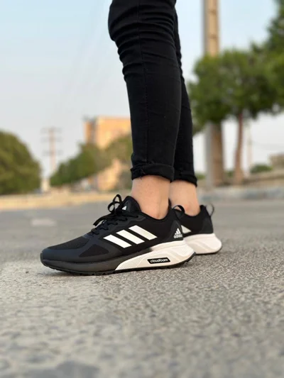 کتونی آدیداس کلود فوم مشکی سفید Adidas Cloud Foam