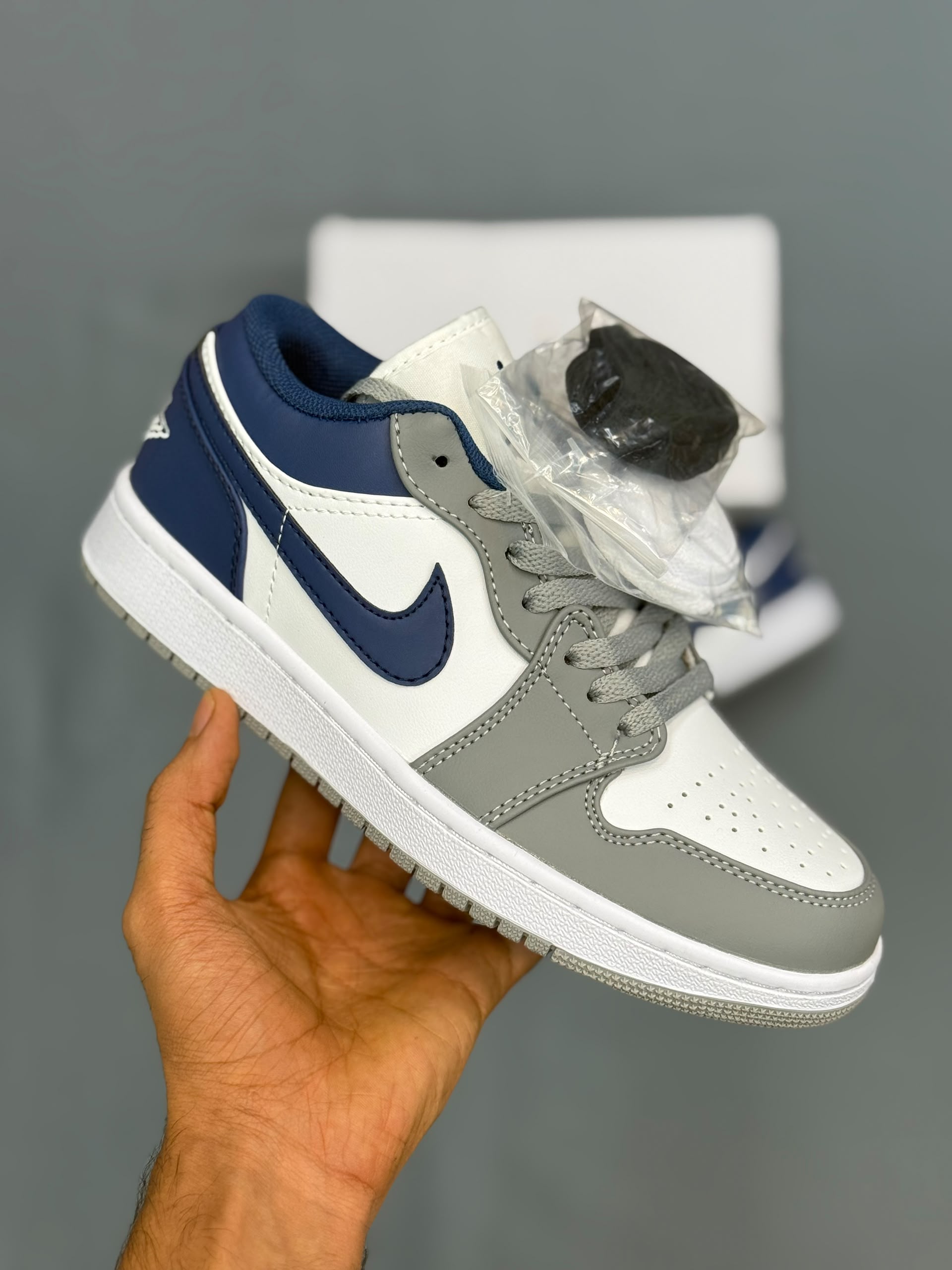 کتونی نایک ایر جردن طوسی ابی || Nike air Jordan AIR JORDAN LOW GRAY BLUE
