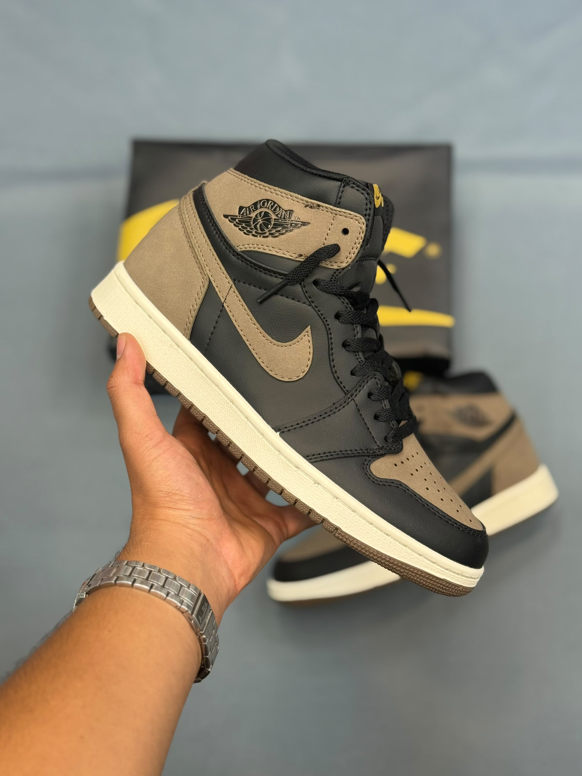 کتونی نایک ایر جردن پالومینو ساقدار قهوه‌ای مشکی || Nike Air Jordan Palomino high