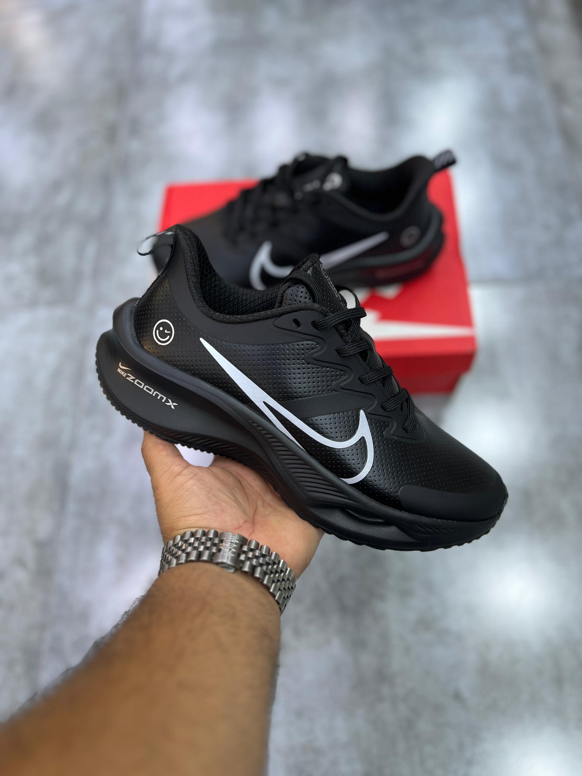 کتونی نایک زوم ایکس رویه چرم مشکی || Nike Zoom X
