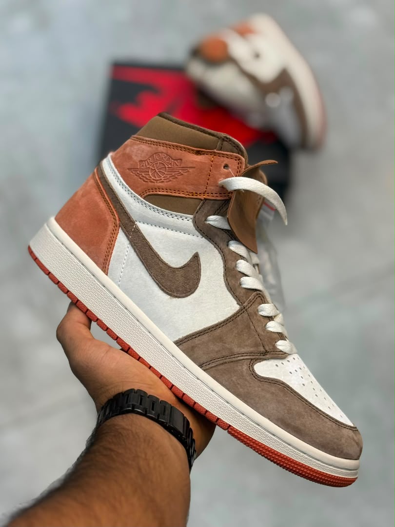 کتونی نایک ایر جردن 1 قهوه ای نارنجی || Air Jordan 1 Mid SE