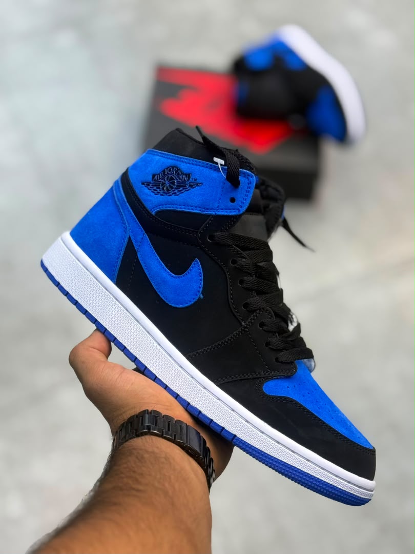 کتونی نایک ایر جردن 1 آبی مشکی  || Air Jordan 1 Mid SE